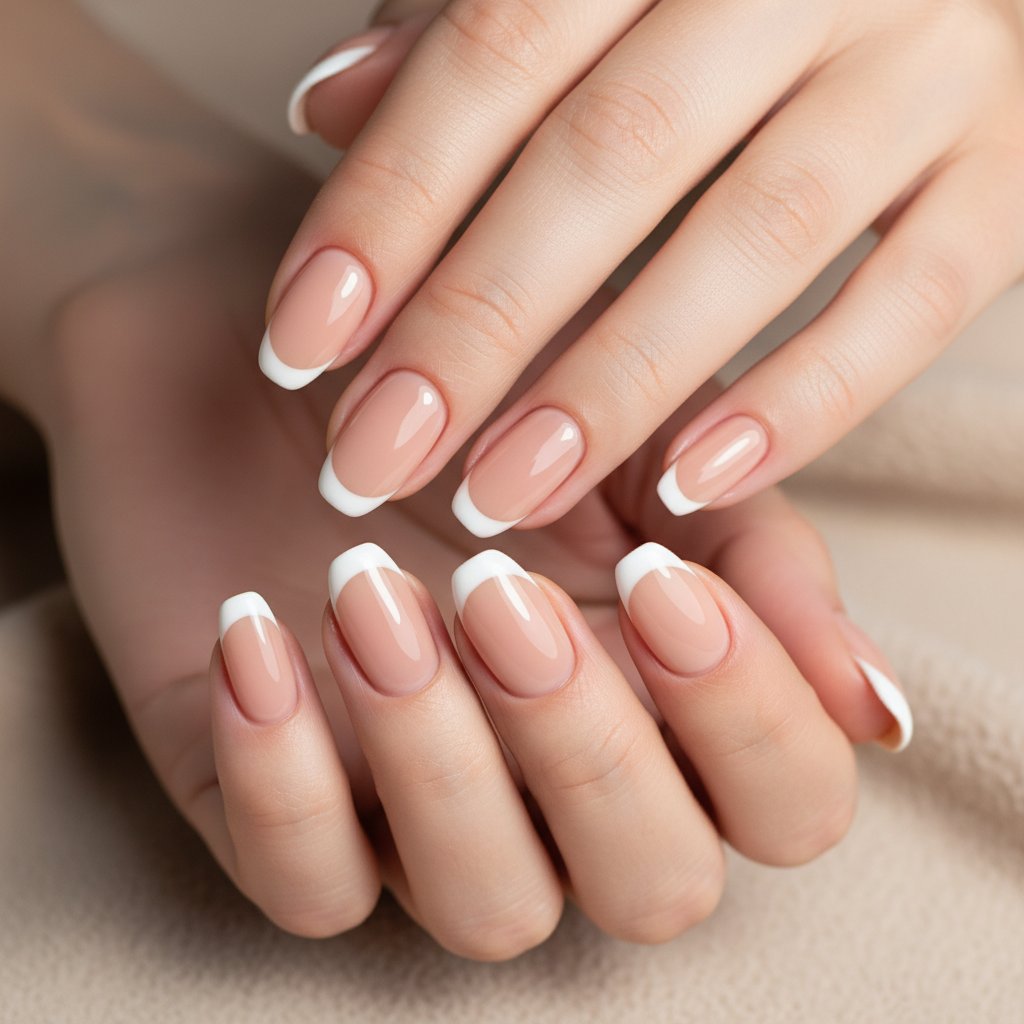 French manicure with natural finish